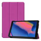Custer Texture Horizontal Flip Leather Case for Galaxy Tab A 8.0 (2019) P205 / P200, with Three-folding Holder (Purple) - 1
