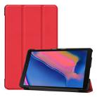 Custer Texture Horizontal Flip Leather Case for Galaxy Tab A 8.0 (2019) P205 / P200, with Three-folding Holder (Red) - 1