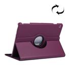 Litchi Texture Horizontal Flip 360 Degrees Rotation Leather Case for Huawei MediaPad T5 10.1, with Holder (Purple) - 1