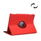 Litchi Texture Horizontal Flip 360 Degrees Rotation Leather Case for Huawei MediaPad T5 10.1, with Holder (Red) - 1