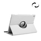 Litchi Texture Horizontal Flip 360 Degrees Rotation Leather Case for Huawei MediaPad T5 10.1, with Holder (White) - 1