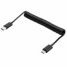 1m Micro USB to USB-C / Type-C Data & Charging Spring Coiled Cable - 1