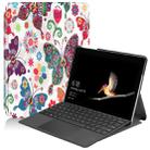 Colored Butterflies Pattern Colored Painted Horizontal Flip PU Leather Case for Microsoft Surface Go 10 inch, with Holder & Pen Slot - 1