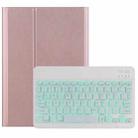 DY-M10ReL-S 2 in 1 Removable Bluetooth Keyboard + Protective Leather Tablet Case with Backlight & Holder for Lenovo Tab M10 FHD REL(Rose Gold) - 1