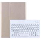 DY-M10ReL 2 in 1 Removable Bluetooth Keyboard + Protective Leather Tablet Case with Holder for Lenovo Tab M10 FHD REL(Gold) - 1