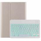 DY-P10-S 2 in 1 Removable Bluetooth Keyboard + Protective Leather Tablet Case with Backlight & Holder for Lenovo Tab P10 10.1 inch(Gold) - 1