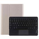 DY-M10ReL-C 2 in 1 Removable Bluetooth Keyboard + Protective Leather Tablet Case with Touchpad & Holder for Lenovo Tab M10 FHD REL(Gold) - 1
