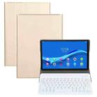 AM11 2 in 1 Removable Bluetooth Keyboard + Protective Leather Tablet Case with Holder for Lenovo M10 FHD REL TB-X605FC/LC(Gold) - 1