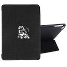 Embroidered cartoon Pattern Left and Right Flip Leather Case for iPad Mini 5 / 4 , with Three-folding Holder & Sleep / Wake-up Function & Pen Slot (Black) - 1