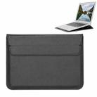 Universal Envelope Style PU Leather Case with Holder for Ultrathin Notebook Tablet PC 13.3 inch, Size: 35x25x1.5cm(Black) - 1