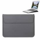 Universal Envelope Style PU Leather Case with Holder for Ultrathin Notebook Tablet PC 13.3 inch, Size: 35x25x1.5cm(Grey) - 1