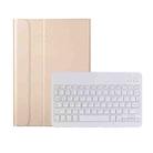 AK10 2 in 1 Detachable Bluetooth Keyboard + Lambskin Texture TPU Protective Leather Tablet Case with Holder for Lenovo Qitian K10 TB-X6C6X(Gold) - 1