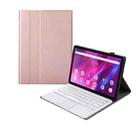 AK10-A 2 in 1 Detachable Bluetooth Keyboard + Lambskin Texture TPU Protective Leather Tablet Case with Touchpad & Holder for Lenovo Qitian K10 TB-X6C6X(Rose Gold) - 2