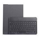 YAK10 2 in 1 Detachable Round Keycap Bluetooth Keyboard + Lambskin Texture TPU Protective Leather Tablet Case with Holder for Lenovo Qitian K10 TB-X6C6X(Black) - 1