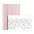 YAK10 2 in 1 Detachable Round Keycap Bluetooth Keyboard + Lambskin Texture TPU Protective Leather Tablet Case with Holder for Lenovo Qitian K10 TB-X6C6X(Rose Gold) - 1