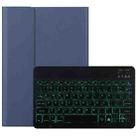 M10S 2 in 1 Removable Bluetooth Keyboard + Leather Tablet Case with Backlight & Holder for Lenovo Tab M10 TB-X505X (Dark Blue) - 1