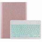 M10S 2 in 1 Removable Bluetooth Keyboard + Leather Tablet Case with Backlight & Holder for Lenovo Tab M10 TB-X505X (Rose Gold) - 1