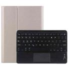 M10-C 2 in 1 Removable Bluetooth Keyboard + Leather Tablet Case with Touchpad & Holder for Lenovo Tab M10 TB-X505X (Gold) - 1