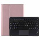 M10-C 2 in 1 Removable Bluetooth Keyboard + Leather Tablet Case with Touchpad & Holder for Lenovo Tab M10 TB-X505X (Rose Gold) - 1