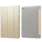 Silk Texture Horizontal Flip Leather Case with Three-Folding Holder for Huawei M5 Lite 10.1 (Gold) - 1
