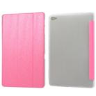 Silk Texture Horizontal Flip Leather Case with Three-Folding Holder for Huawei M5 Lite 10.1 (Rose Red) - 1