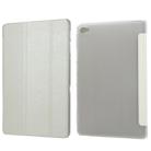 Silk Texture Horizontal Flip Leather Case with Three-Folding Holder for Huawei M5 Lite 10.1 (White) - 1