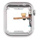 For Apple Watch Series 7 / 8 / 9 41mm LTE Stainless Steel Middle Frame Bezel Plate with Crown Spin Axis Flex Cable (Silver) - 3