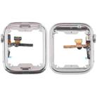 For Apple Watch Series 7 / 8 / 9 45mm LTE Stainless Steel Middle Frame Bezel Plate with Crown Spin Axis Flex Cable (Silver) - 1