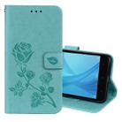 For Xiaomi  Redmi Note 5A Pro / Prime Roses Pressed Flowers Pattern Flip Leather Case with Holder & Card Slots & Wallet(Green) - 1