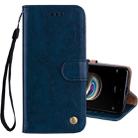 For Xiaomi  Redmi 5A Business Style Oil Wax Texture Horizontal Flip Leather Case with Holder & Card Slots & Wallet & Lanyard(Blue) - 1