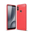 For Xiaomi  Redmi Note 5 Pro Brushed Texture Carbon Fiber Shockproof TPU Full-body Rugged Protective Back Cover Case(Red) - 1