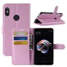 For Xiaomi  Redmi Note 5 Pro Litchi Texture Horizontal Flip Protective Leather Case with Holder & Card Slots & Wallet (Pink) - 1