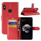 For Xiaomi  Redmi Note 5 Pro Litchi Texture Horizontal Flip Protective Leather Case with Holder & Card Slots & Wallet (Red) - 1