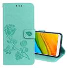 For Xiaomi Redmi 5 Plus Rose Embossed Horizontal Flip Environmental PU Leather Case with Holder & Card Slots & Wallet(Green) - 1