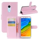 For Xiaomi  Redmi 5 Plus Litchi Texture Horizontal Flip Leather Case with Holder & Card Slots & Wallet (Pink) - 1