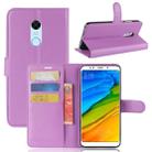 For Xiaomi  Redmi 5 Plus Litchi Texture Horizontal Flip Leather Case with Holder & Card Slots & Wallet (Purple) - 1