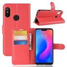 Litchi Texture Horizontal Flip Leather Case for Xiaomi Redmi 6 Pro / Mi A2 Lite, with Wallet & Holder & Card Slots(Red) - 1