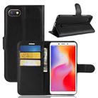 Litchi Texture Horizontal Flip Leather Case for Xiaomi Redmi 6A, with Wallet & Holder & Card Slots (Black) - 1