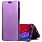 Mirror Clear View Horizontal Flip PU Leather Case for Xiaomi Mi 8 SE, with Holder (Purple) - 1