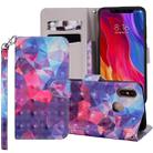 3D Color Grid Pattern Colored Drawing Horizontal Flip Leather Case for Xiaomi Mi 8, with Holder & Card Slots & Wallet & Lanyard - 1