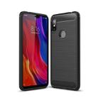 Brushed Texture Carbon Fiber Shockproof TPU Case for for Xiaomi Redmi Note 6(Black) - 1