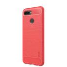 MOFI Brushed Texture Carbon Fiber Soft TPU Case for Xiaomi Mi 8 Lite (Red) - 1
