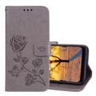 Rose Embossed Horizontal Flip PU Leather Case for Xiaomi Pocophone F1 , with Holder & Card Slots & Wallet(Grey) - 1