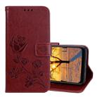 Rose Embossed Horizontal Flip PU Leather Case for Xiaomi Pocophone F1 , with Holder & Card Slots & Wallet(Brown) - 1