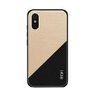 MOFI Shockproof TPU + PC + Cloth Pasted Case for Xiaomi Mi 8 Pro (Gold) - 1