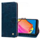 Business Style Oil Wax Texture Horizontal Flip Leather Case for Xiaomi Redmi Note 6 Pro, with Holder & Card Slots & Wallet(Navy Blue) - 1