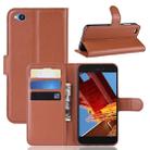 Litchi Texture Horizontal Flip Leather Case for Xiaomi Redmi Go, with Wallet & Holder & Card Slots (Brown) - 1