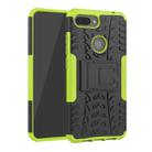 Shockproof  PC + TPU Tire Pattern Case for Xiaomi Mi 8 Lite, with Holder(Green) - 1