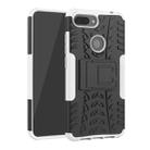 Shockproof  PC + TPU Tire Pattern Case for Xiaomi Mi 8 Lite, with Holder(White) - 1