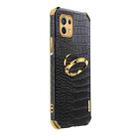 For Xiaomi Mi 11 6D Electroplated TPU Crocodile Pattern Magnetic Leather Case with Ring Holder (Black) - 2